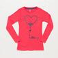 Camiseta Manga Larga Rosa Junior Up Stamps
