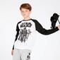 Camiseta Star Wars Blanca Negra Niño (10-16)