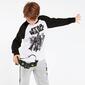 Camiseta Star Wars Blanca Negra Niño (10-16)