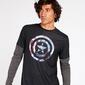 Camiseta Capitán América Negra Gris Hombre