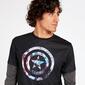 Camiseta Capitán América Negra Gris Hombre