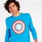 Camiseta Capitán América Azul Hombre