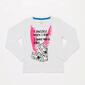 Camiseta Manga Larga Blanca Niña Up Stamps