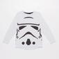 Camiseta Star Wars Blanca Gris Niña