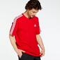 adidas 3 Stripes - Rojo - Camiseta Hombre 