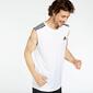 Camiseta Running adidas - Blanco - Camiseta Sin Mangas Hombre 