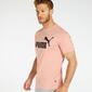 Puma Logo - Rosa - T-shirt Homem 