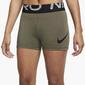 Nike Pro - Kaki - Mallas Fitness Cortas Mujer 