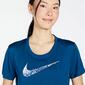 Nike Legend Crew - Azul - Camiseta Running Mujer 