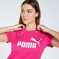 Puma Essentials Logo - Fucsia - Camiseta Mujer 
