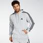adidas 3 Stripes - Grigio - Felpa Cappuccio Uomo adidas 3 Stripes - Grigio - Felpa Cappuccio Uomo