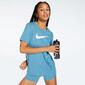 Nike Swoosh - Azul - Camiseta Fitness Mujer 