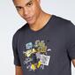 T-shirt Daffy Duck - Cinza - T-shirt Homem 