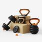 Conjunto Dumbbell 6 Em 1 20kg - Preto/Laranja Conjunto Dumbbell 6 Em 1 20kg - Preto/Laranja
