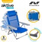 Cadeira Alta Dobrável De Alumínio Multi-posições Aktive Beach - Azul - Azul 