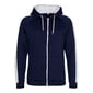 Just Hoods Mens Contrast Sports Polyester Full Zip Hoodie Awdis (Oxford Navy/arctic White) - Azul Escuro 