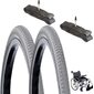 2 Cubiertas Silla De Ruedas 24x1 3/8 Gris / 2 Cámaras De 24x 1 3/8 Fv (válvula Fina-presta) - Negro 2 Cubiertas Silla De Ruedas 24x1 3/8 Gris / 2 Cámaras De 24x 1 3/8 Fv (válvula Fina-presta) - Negro