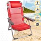 Pacote Económico 2 Cadeiras De Praia Menorca Multiposição Com Almofada 48x60x90 Cm Aktive - Vermelho 