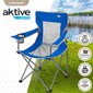 Cadeira Dobrável Aktive Camping Com Porta-copos E Encosto Respirável - Azul 