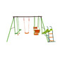 Columpio Y Tobogan Infantil "ludo" 1.96m 4 Actividades - Verde Flúor/Naranja - Parque Infantil 