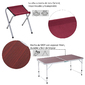 Outsunny Mesa Maleta De Aluminio 4 Taburete Plegable Portátil Para Acampada Outsunny Mesa Maleta De Aluminio 4 Taburete Plegable Portátil Para Acampada