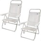 Saving Pack 2 Cadeiras De Praia Anti-queda Multiposições Ibiza 48x57x99 Cm Aktive - Bege 