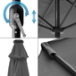 Sombrilla Parasol Con Luz Led, Tubo Aluminio Y Funda Ecd-germany Sombrilla Parasol Con Luz Led, Tubo Aluminio Y Funda Ecd-germany