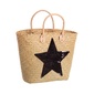 Capazo De Estrella Mediano Negro De Rafia Natural De 27x13x43 Cm - negro - Capazo Estrella Negro Capazo De Estrella Mediano Negro De Rafia Natural De 27x13x43 Cm - negro - Capazo Estrella Negro