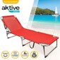Espreguiçadeira Dobrável De Praia Aktive Beach Com Encosto Reclinável - Vermelho Espreguiçadeira Dobrável De Praia Aktive Beach Com Encosto Reclinável - Vermelho