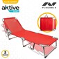 Espreguiçadeira Dobrável De Praia Aktive Beach Com Encosto Reclinável - Vermelho Espreguiçadeira Dobrável De Praia Aktive Beach Com Encosto Reclinável - Vermelho