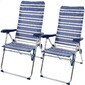 Saving Pack 2 Cadeiras De Praia Anti-queda Multiposições Mykonos 47x66x108 Cm Aktive - Azul 