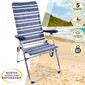 Pack Ahorro 2 Sillas Playa Mykonos Multiposición Antivuelco 47x66x108 Cm Aktive - Azul Pack Ahorro 2 Sillas Playa Mykonos Multiposición Antivuelco 47x66x108 Cm Aktive - Azul