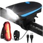 Luz Led Bicicleta Smartek Recargable Usb Delantera Y Trasera Con Función Linterna - Negro Luz Led Bicicleta Smartek Recargable Usb Delantera Y Trasera Con Función Linterna - Negro