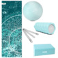 Pack 5 Accesorios Yoga Pilates Azul Fitfiu Esterilla, Bloque, Bola, Roller Pack 5 Accesorios Yoga Pilates Azul Fitfiu Esterilla, Bloque, Bola, Roller