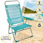 Pacote De Poupança De 2 Cadeiras De Praia Anti-inclinação Multiposições Mediterrânicas 48x57x99 Cm Aktive - Azul 