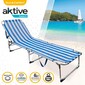 Tumbona Plegable De Aluminio 3 Posiciones Aktive Beach - Azul Tumbona Plegable De Aluminio 3 Posiciones Aktive Beach - Azul