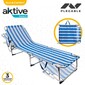 Tumbona Plegable De Aluminio 3 Posiciones Aktive Beach - Azul Tumbona Plegable De Aluminio 3 Posiciones Aktive Beach - Azul