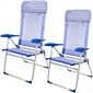 Pack Ahorro 2 Sillas Playa Sicilia Multiposición Antivuelco C/cojín 47x61x118 Cm Aktive - Azul Pack Ahorro 2 Sillas Playa Sicilia Multiposición Antivuelco C/cojín 47x61x118 Cm Aktive - Azul