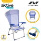 Pacote De Poupança De 2 Cadeiras De Praia Anti-inclinação Multiposições Sicilia Com Almofada 47x61x118 Cm Aktive - Azul 