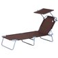Outsunny Tumbona Plegable Marron Oxford Hierro 187x58x27cm Outsunny Tumbona Plegable Marron Oxford Hierro 187x58x27cm