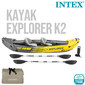 Kayak Hinchable Intex Explorer K2 & 2 Remos - Amarillo - Kayak 2 plazas 