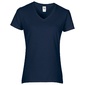 Camiseta De Algodón Cuello V Gildan - Azul 
