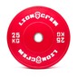 Disco Olímpico De Color  Lion Crew 25 Kg - Rojo - Disco Bumper Crossfitness 