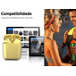 Auriculares Bluetooth Inalámbricos Tws 5.0 Universal Ios E Android + Capa Klack Amarelo Metalizado - Amarelo Auriculares Bluetooth Inalámbricos Tws 5.0 Universal Ios E Android + Capa Klack Amarelo Metalizado - Amarelo