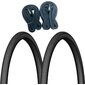 Pack De 2 Cubiertas De Bicicleta 26x1 3/8 + 2 Cámaras Válvula Fv (Fina-presta) Etrto: 37-590 - Negro Pack De 2 Cubiertas De Bicicleta 26x1 3/8 + 2 Cámaras Válvula Fv (Fina-presta) Etrto: 37-590 - Negro