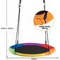Columpio Nido Redondo Diámetro 100cm Altura Ajustable Carga Hasta 150 Kg Costway - Multicolor Columpio Nido Redondo Diámetro 100cm Altura Ajustable Carga Hasta 150 Kg Costway - Multicolor