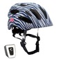 Casco De Bici Para Niños De 6 A 12 Años Con Rayas - Blanco/Azul - Casco De Bicicleta Con Luz Led Casco De Bici Para Niños De 6 A 12 Años Con Rayas - Blanco/Azul - Casco De Bicicleta Con Luz Led