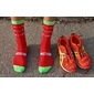 Meias Esportivas Técnicas Numbi Sport I Love Tri - Vermelho/Verde Flúor - Meias de triatlo Meias Esportivas Técnicas Numbi Sport I Love Tri - Vermelho/Verde Flúor - Meias de triatlo