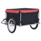 Remolque De Carga Para Bicicletas Vidaxl 65 Kg - Negro/Rojo - Remolque De Bicicleta 