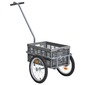 Vidaxl Reboque Bicicleta C/ Caixa Transporte Dobrável 50l 150kg Cinza